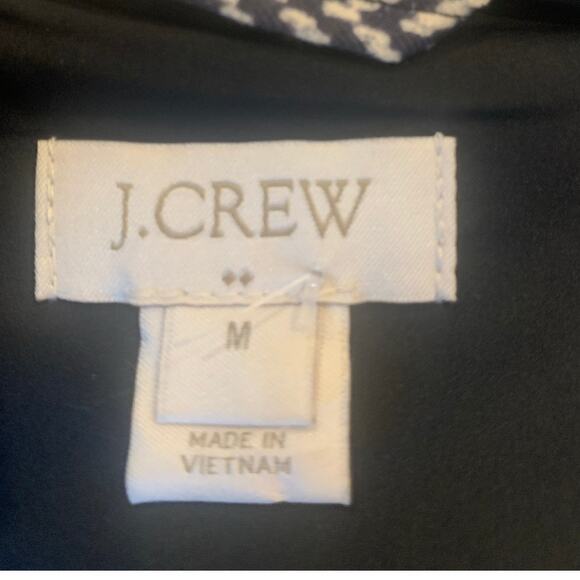 J Crew Diamond Quilted Puffer Vest M Houndstooth Black Cream  Preppy Womens - Picture 3 of 11